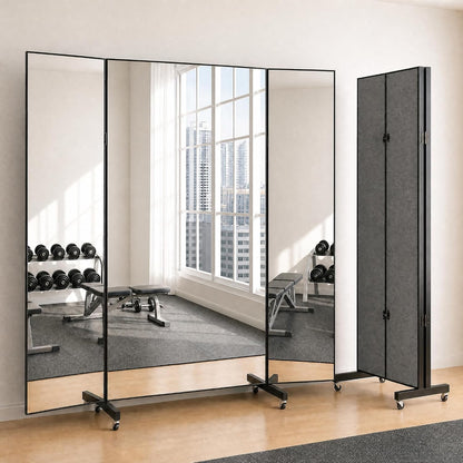 67"x20" Full Length Floor Mirror with Wheels,Glassless Shatterproof Mirror