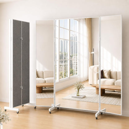 67"x20" Full Length Floor Mirror with Wheels,Glassless Shatterproof Mirror