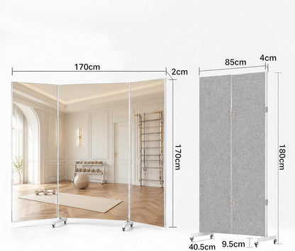 67"x20" Full Length Floor Mirror with Wheels,Glassless Shatterproof Mirror