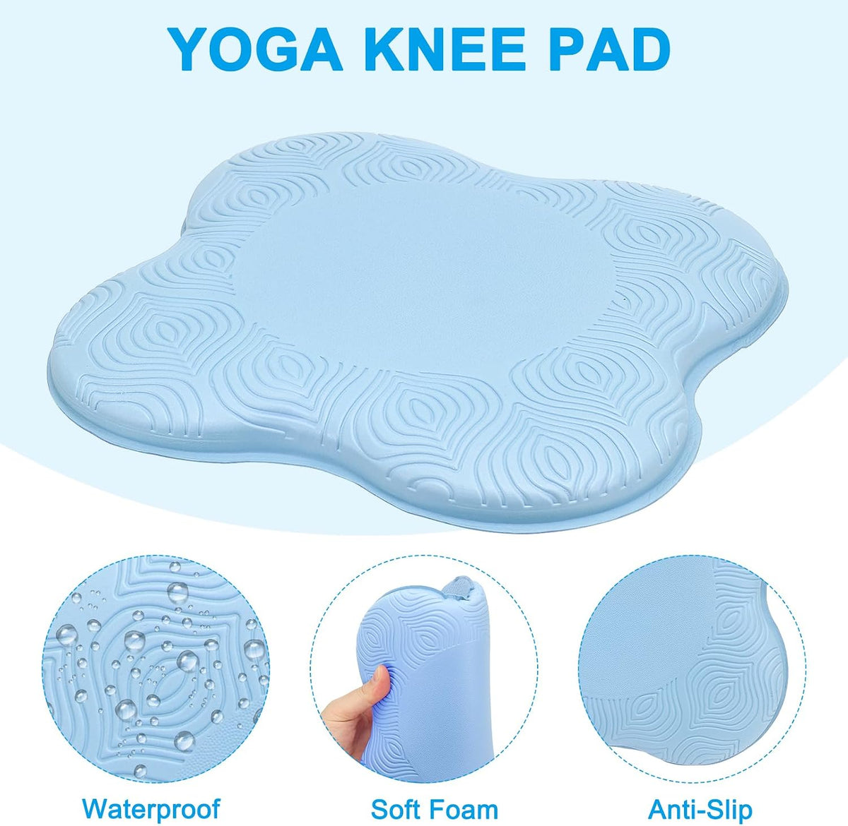 Yoga Knee Pads Cushion PU Foam Yoga Knee Mat Extra Thick Pilates Kneeling Pad for for Women Men Wrist Hands Head Exercise