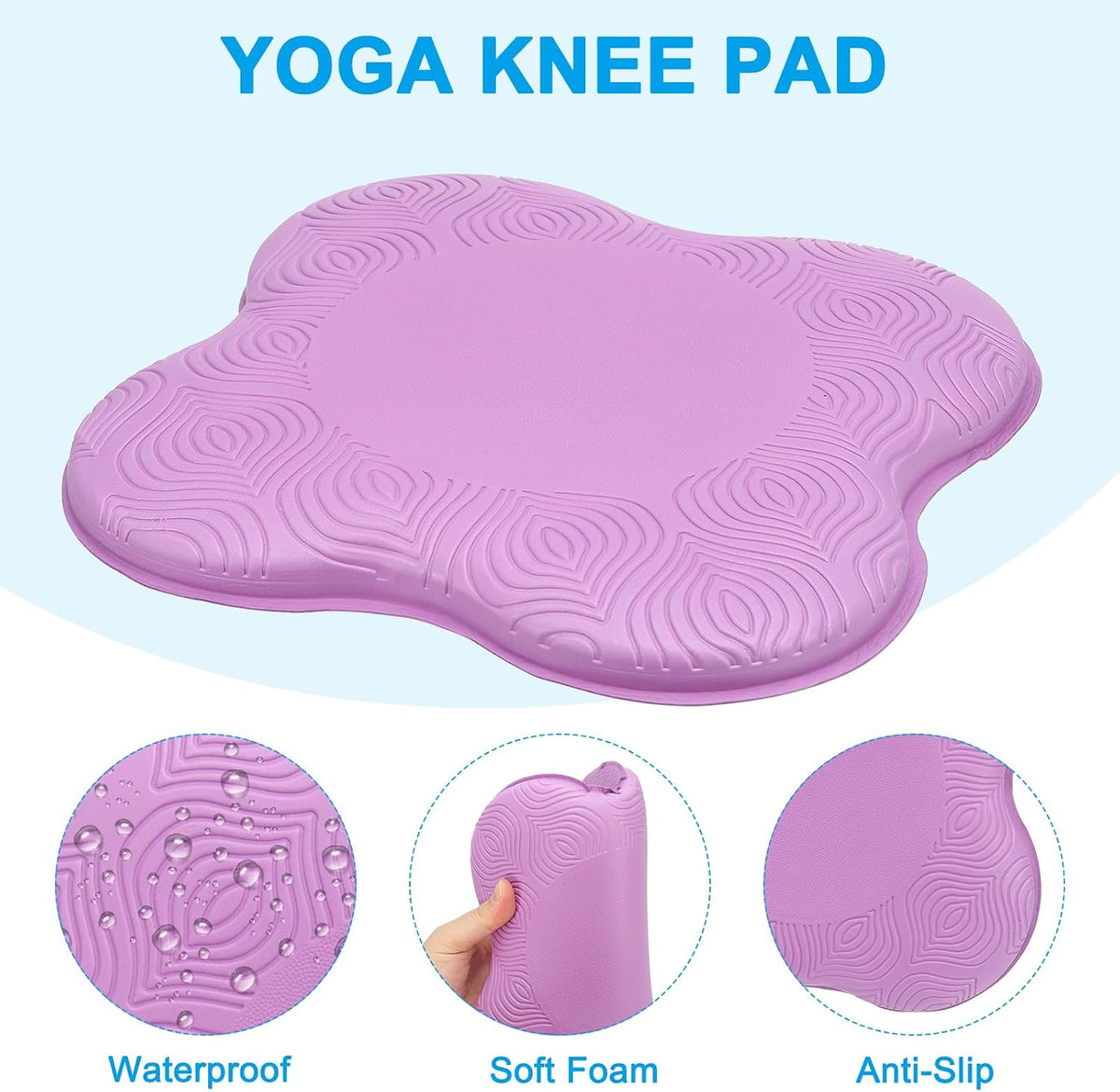 Yoga Knee Pads Cushion PU Foam Yoga Knee Mat Extra Thick Pilates Kneeling Pad for for Women Men Wrist Hands Head Exercise