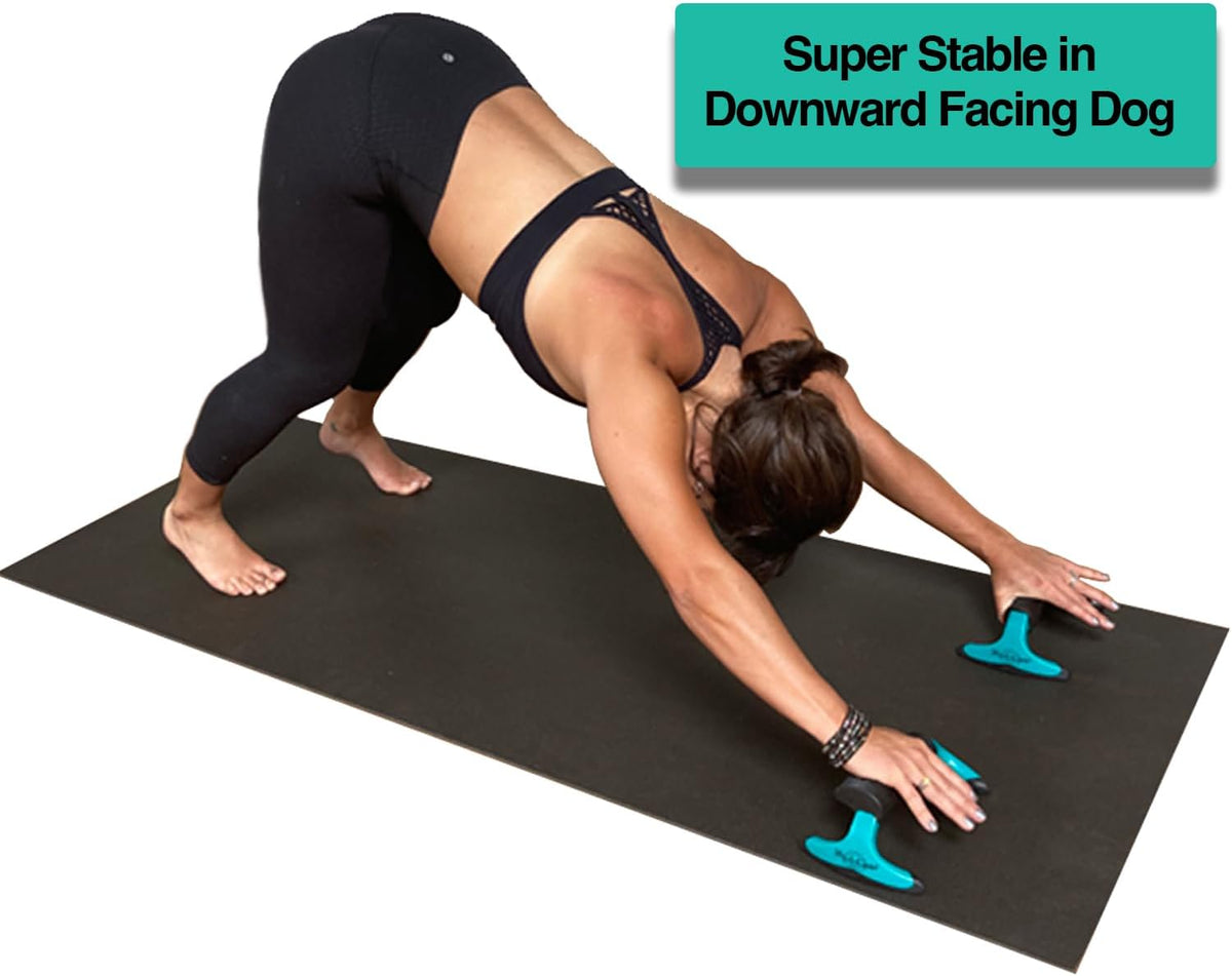 Premium Quality Wrist Alignment Yoga Blocks to Eliminate Wrist Pain in All Poses - Great for Yoga, Pushups and Pilates. Set of 2 with Instruction Card