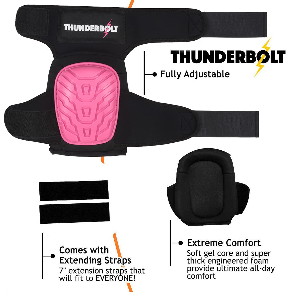 Knee Pads for Women for Work for Flooring, Gardening, Cleaning, Tile Work, with Comfortable Gel Cushion and Anti-Slip Straps