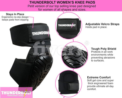 Knee Pads for Women for Work for Flooring, Gardening, Cleaning, Tile Work, with Comfortable Gel Cushion and Anti-Slip Straps