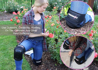 Knee Pads for Women for Work for Flooring, Gardening, Cleaning, Tile Work, with Comfortable Gel Cushion and Anti-Slip Straps