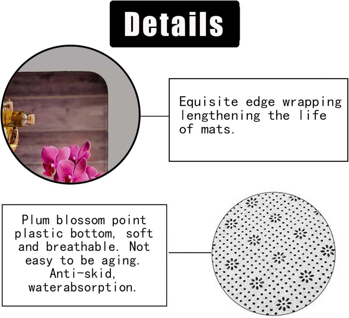 4PCS Spa Zen Shower Curtain Sets with Rugs, White Shower Curtain, Pink Floral Orchid Lotus Water Lily Stone Bamboo Water Reflection Yoga Massage Relaxing Spiritual Meditation Bathroom Decor