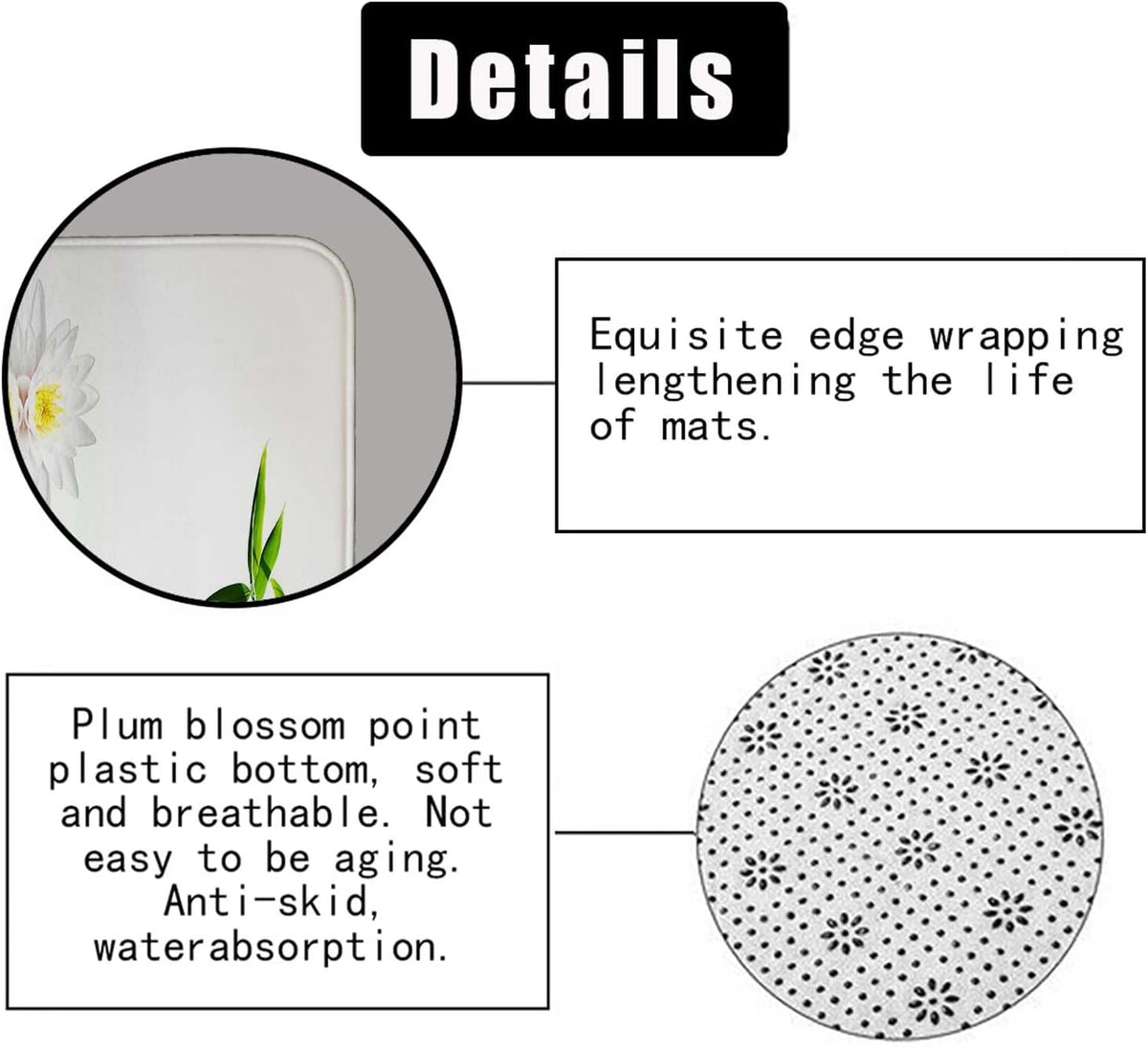 4PCS Spa Zen Shower Curtain Sets with Rugs, White Shower Curtain, Pink Floral Orchid Lotus Water Lily Stone Bamboo Water Reflection Yoga Massage Relaxing Spiritual Meditation Bathroom Decor
