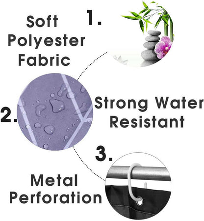 4PCS Spa Zen Shower Curtain Sets with Rugs, White Shower Curtain, Pink Floral Orchid Lotus Water Lily Stone Bamboo Water Reflection Yoga Massage Relaxing Spiritual Meditation Bathroom Decor