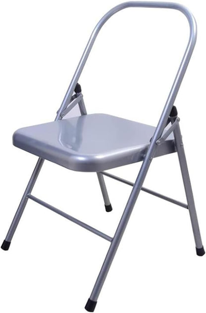 Iyengar Yoga Chair Backless Chair for Yoga Practice Metal Yoga Assist Chair Foldable Yoga Auxiliary Chair for Deepening Yoga Practice