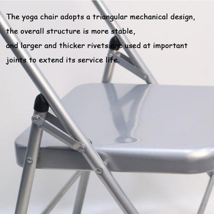 Iyengar Yoga Chair Backless Chair for Yoga Practice Metal Yoga Assist Chair Foldable Yoga Auxiliary Chair for Deepening Yoga Practice
