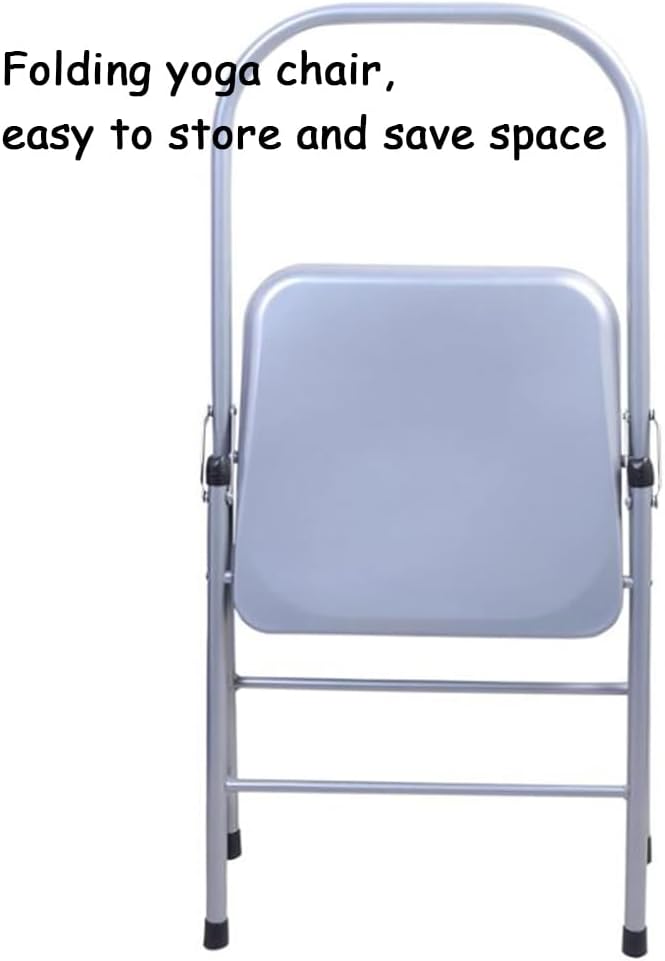 Iyengar Yoga Chair Backless Chair for Yoga Practice Metal Yoga Assist Chair Foldable Yoga Auxiliary Chair for Deepening Yoga Practice