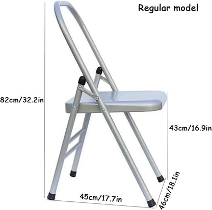 Iyengar Yoga Chair Backless Chair for Yoga Practice Metal Yoga Assist Chair Foldable Yoga Auxiliary Chair for Deepening Yoga Practice