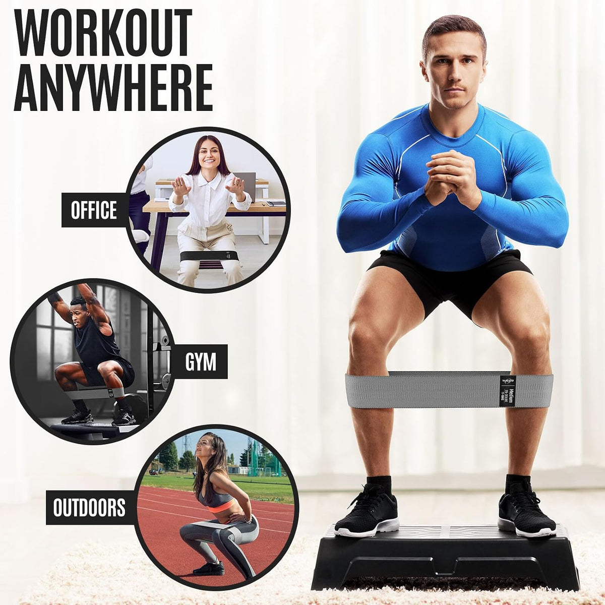 Fabric Resistance Bands for Working Out, Exercise Bands for Glutes and Legs