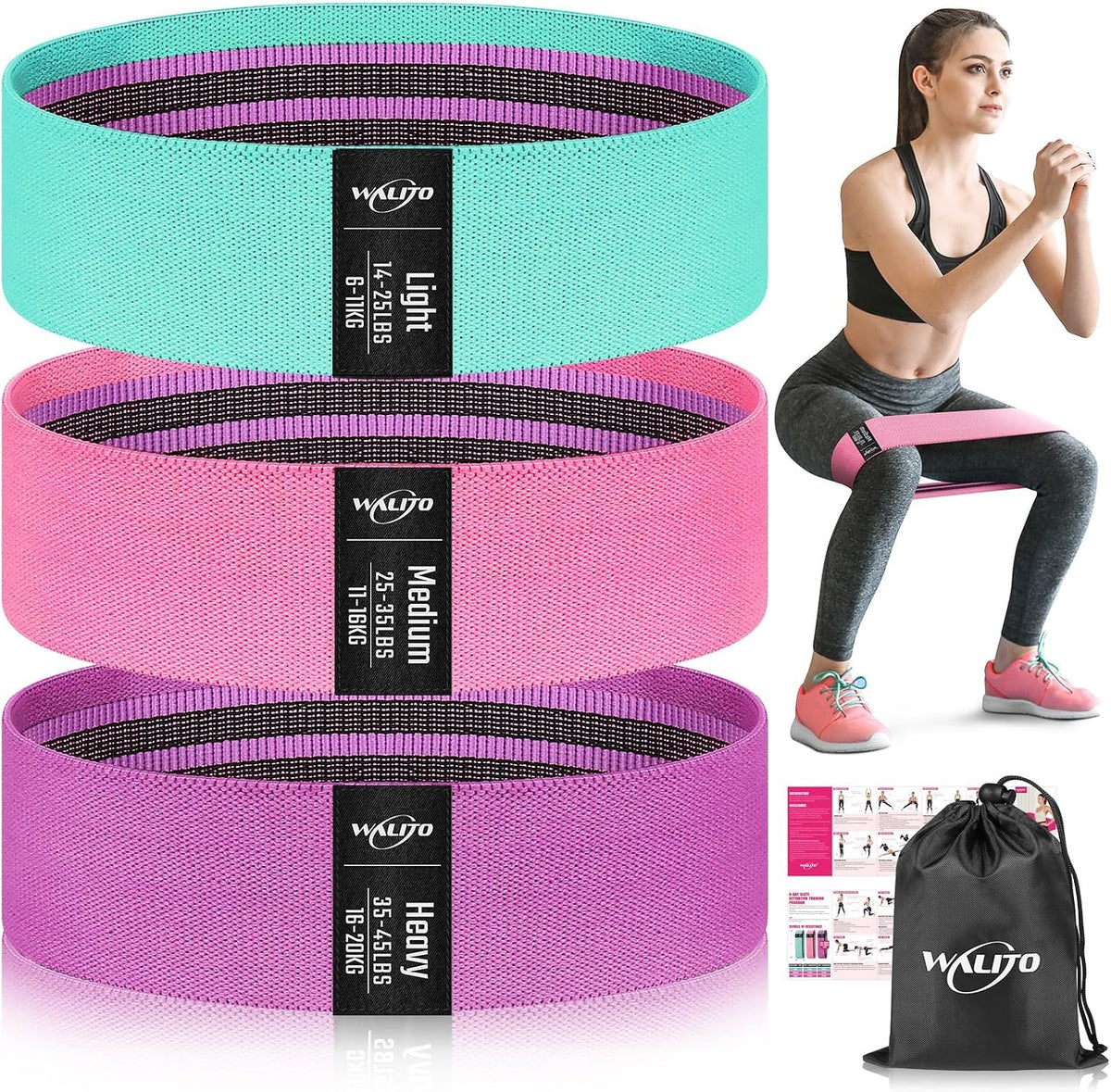 Fabric Resistance Bands for Working Out, Exercise Bands for Glutes and Legs