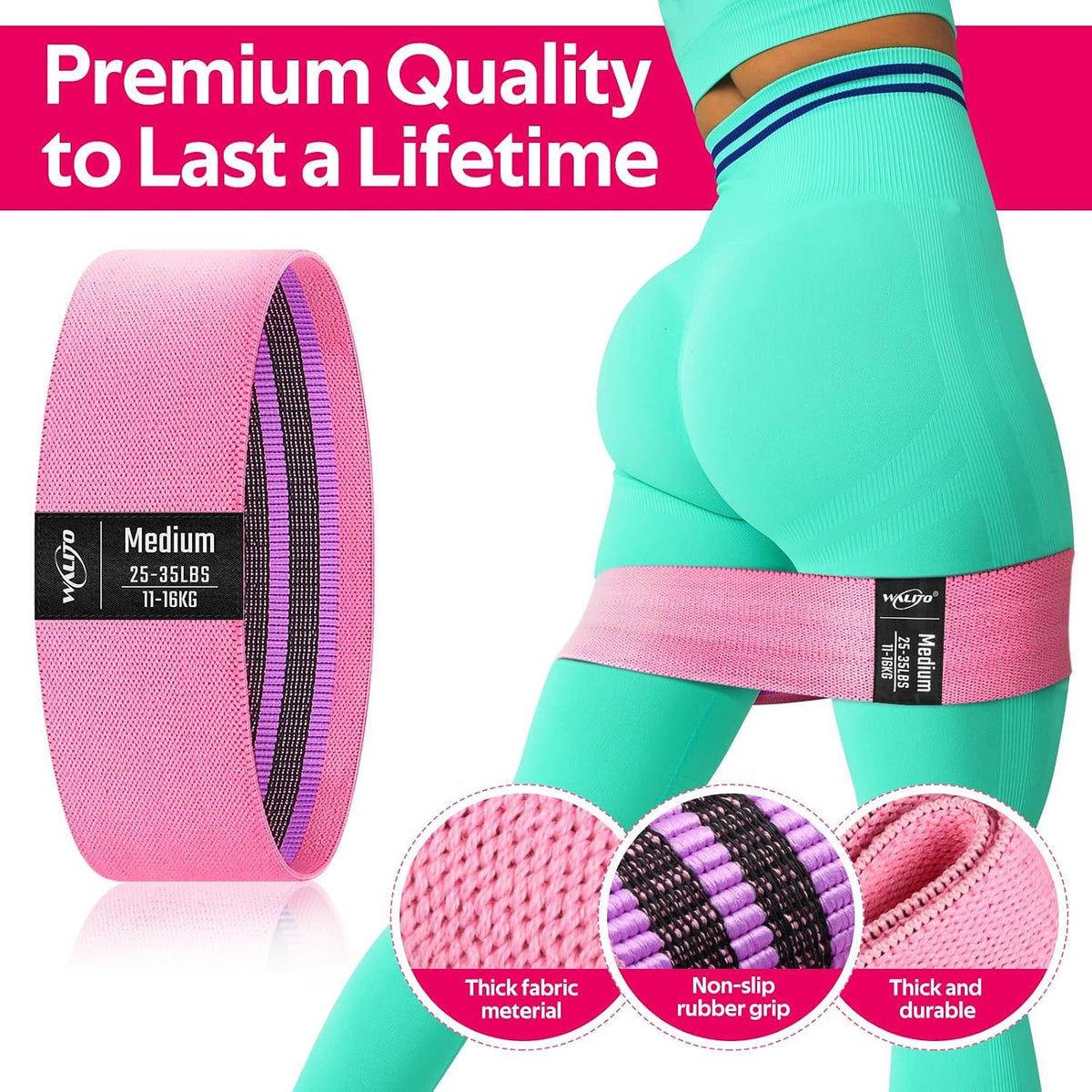 Fabric Resistance Bands for Working Out, Exercise Bands for Glutes and Legs