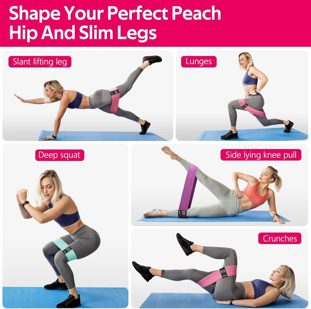 Fabric Resistance Bands for Working Out, Exercise Bands for Glutes and Legs