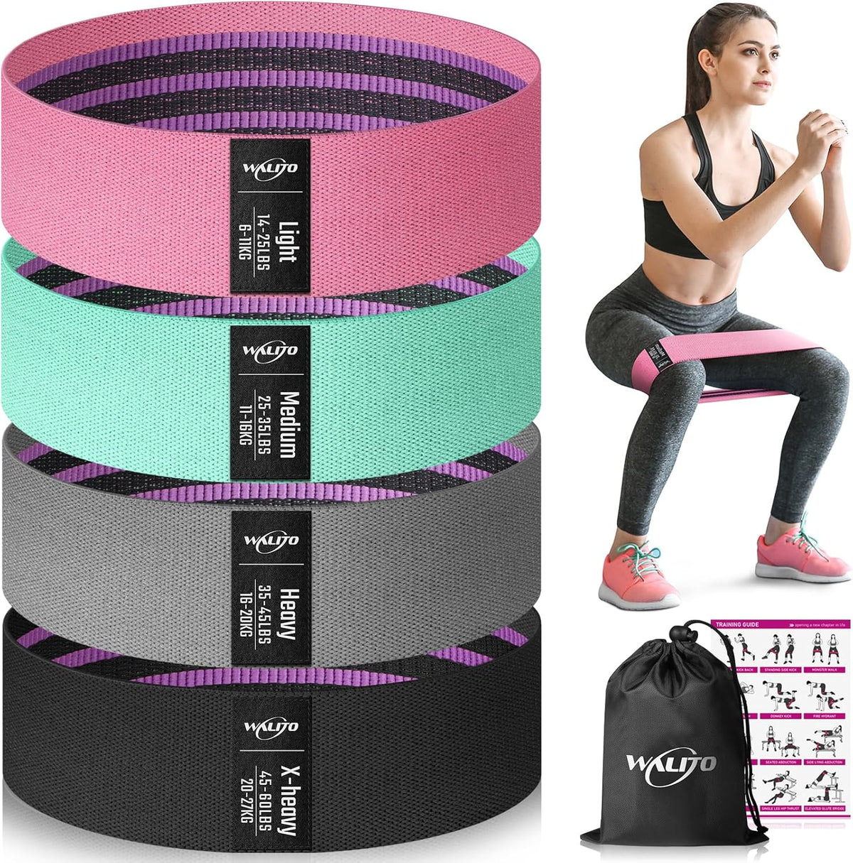 Fabric Resistance Bands for Working Out, Exercise Bands for Glutes and Legs