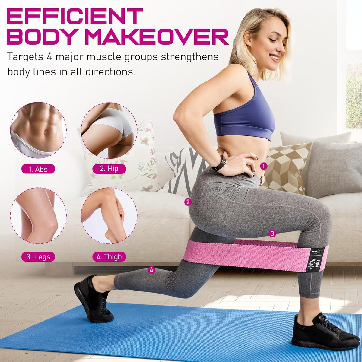 Fabric Resistance Bands for Working Out, Exercise Bands for Glutes and Legs