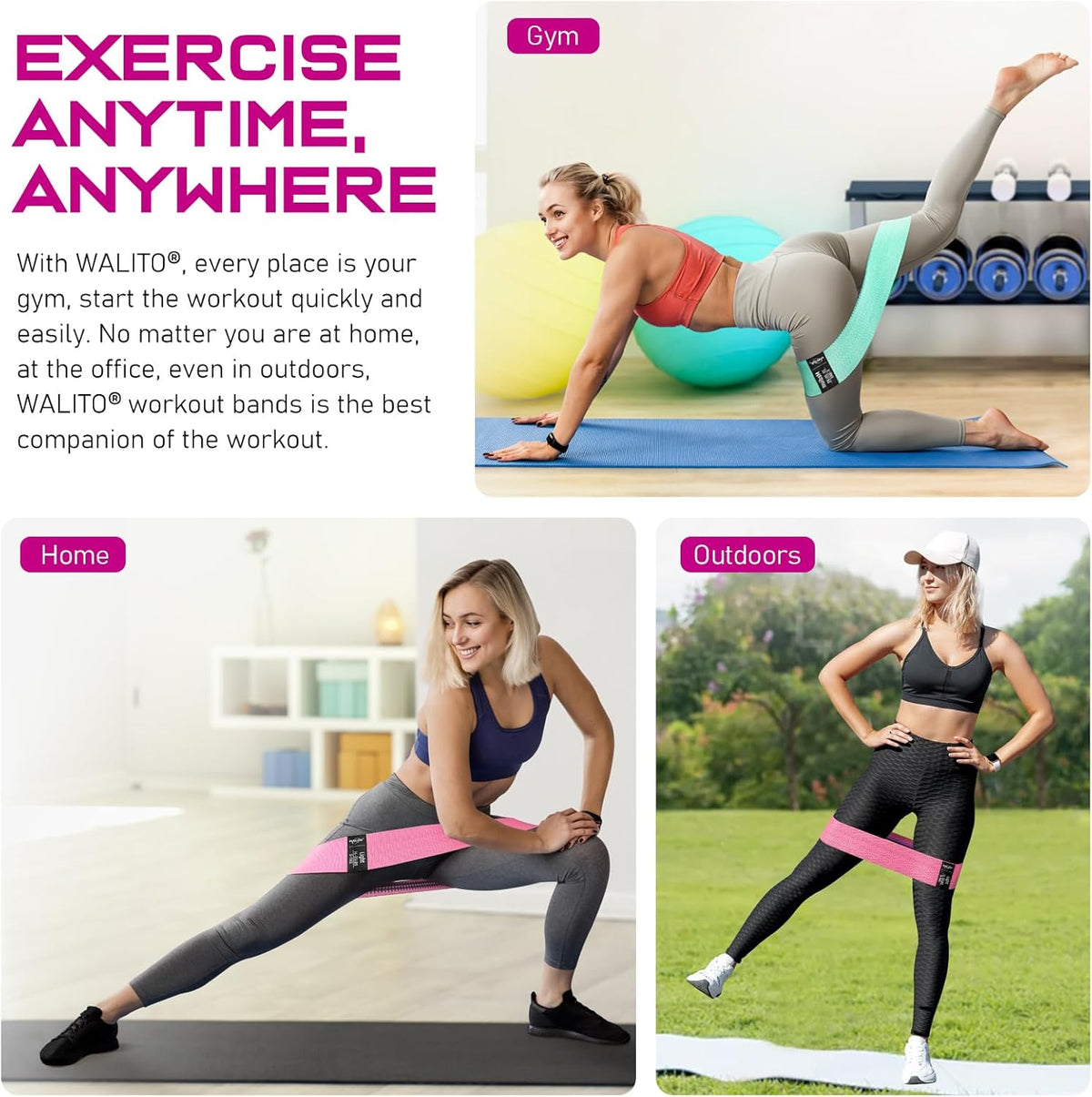 Fabric Resistance Bands for Working Out, Exercise Bands for Glutes and Legs