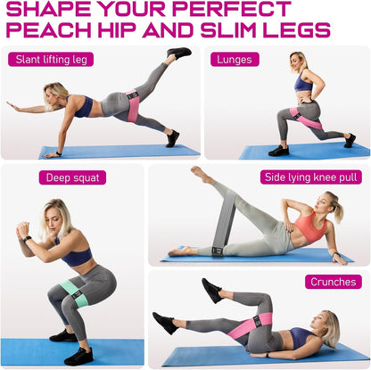 Fabric Resistance Bands for Working Out, Exercise Bands for Glutes and Legs