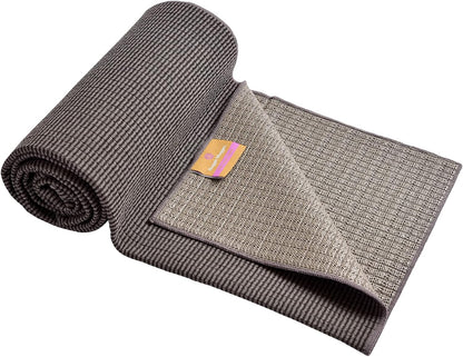 Yoga Towel - Graphite - Soft, Absorbent, Fast Drying, Non-Slip Backing, use by iteself or Over a Yoga mat, hot Yoga, Helps with Slippery Hands and feet