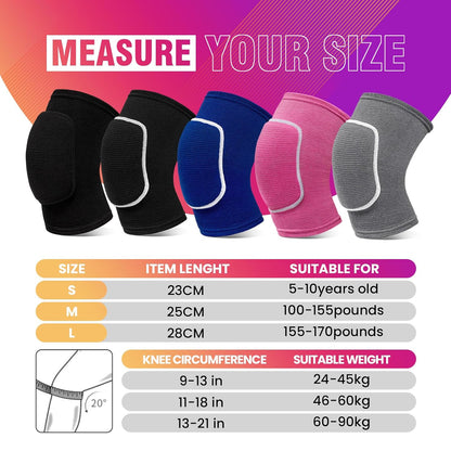 Volleyball Knee Pads,Knee Pads for Women,Men,Kids,Girls,Knee Brace for Basketball Volleyball Football Dance Yoga Tennis Running Cycling Workout Climbing (Black, Medium)