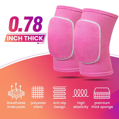 Volleyball Knee Pads,Knee Pads for Women,Men,Kids,Girls,Knee Brace for Basketball Volleyball Football Dance Yoga Tennis Running Cycling Workout Climbing (Black, Medium)
