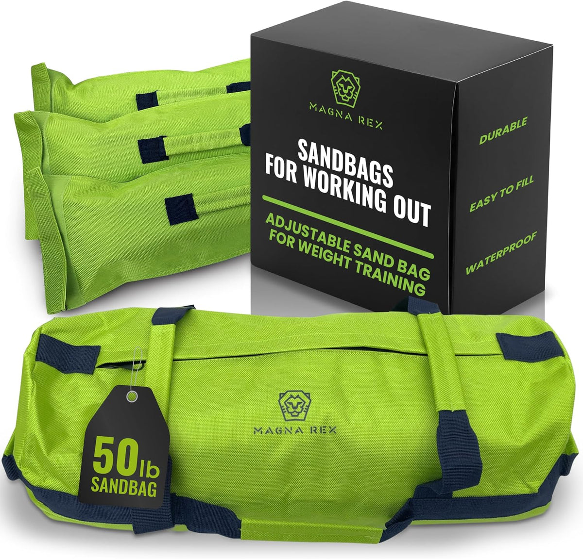 Sandbags for Working Out - 50 to 90 lbs - Adjustable Heavy Duty Equipment for Weight Training - 1 Outer, 3 Inner Sandbags - Portable Tough Workout - Non Slam