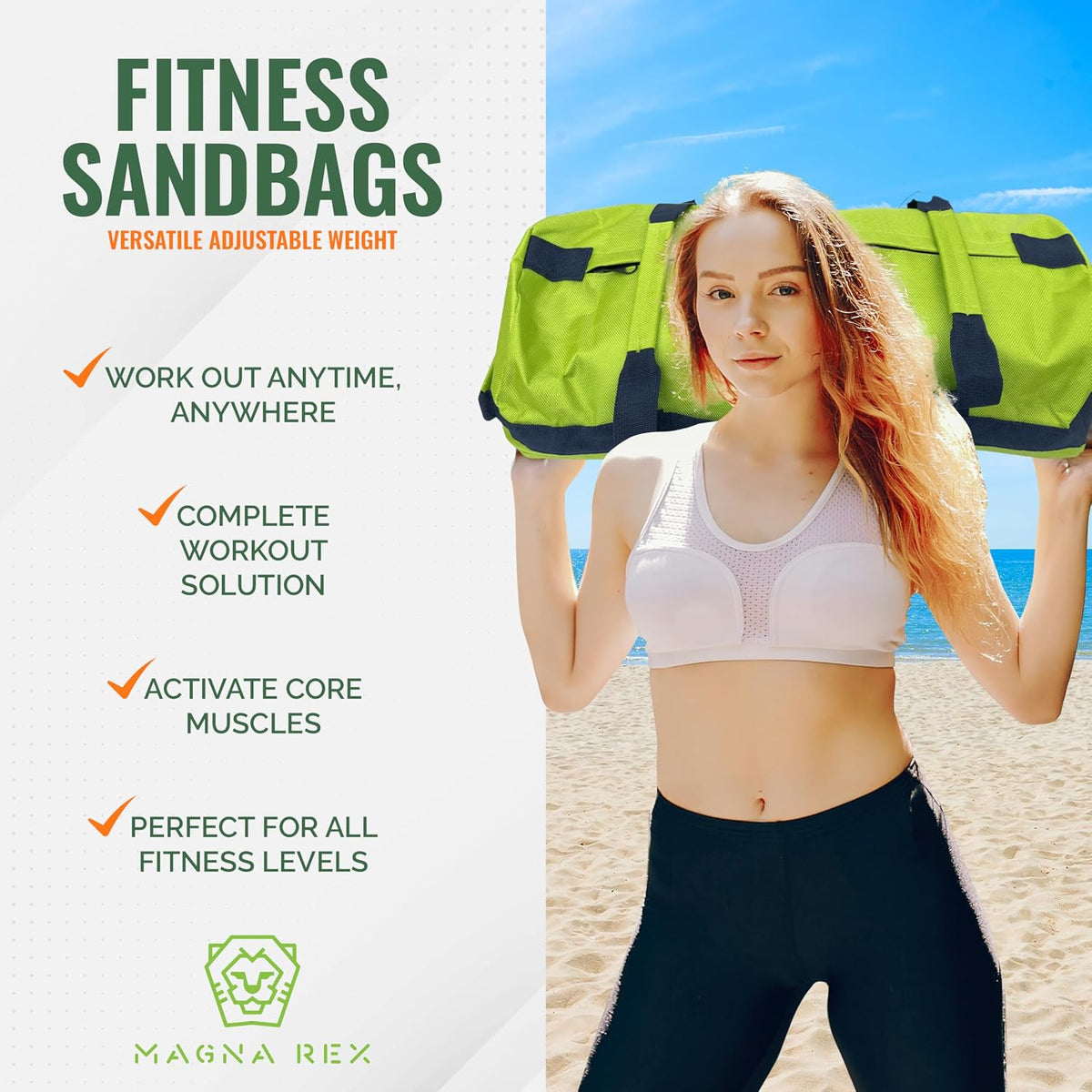 Sandbags for Working Out - 50 to 90 lbs - Adjustable Heavy Duty Equipment for Weight Training - 1 Outer, 3 Inner Sandbags - Portable Tough Workout - Non Slam