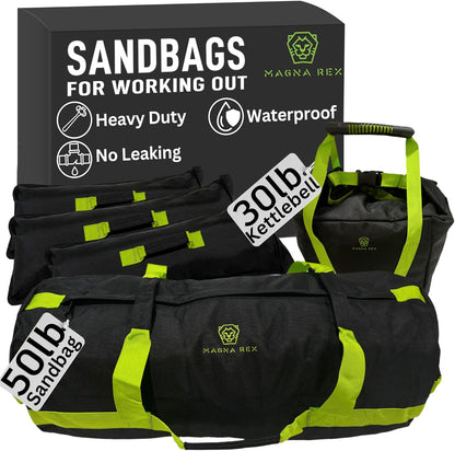 Sandbags for Working Out - 50 to 90 lbs - Adjustable Heavy Duty Equipment for Weight Training - 1 Outer, 3 Inner Sandbags - Portable Tough Workout - Non Slam