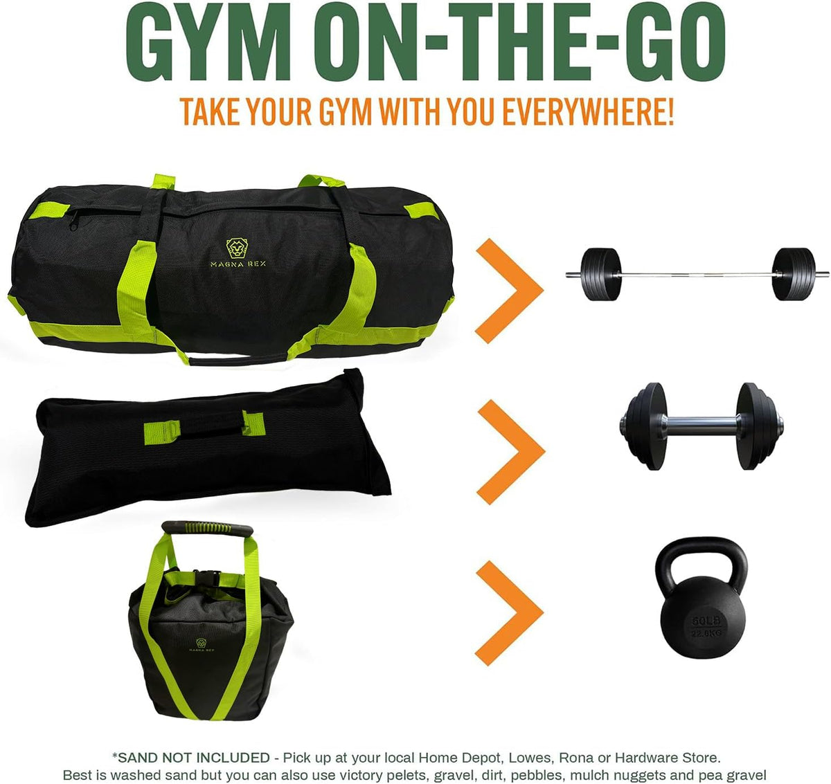 Sandbags for Working Out - 50 to 90 lbs - Adjustable Heavy Duty Equipment for Weight Training - 1 Outer, 3 Inner Sandbags - Portable Tough Workout - Non Slam