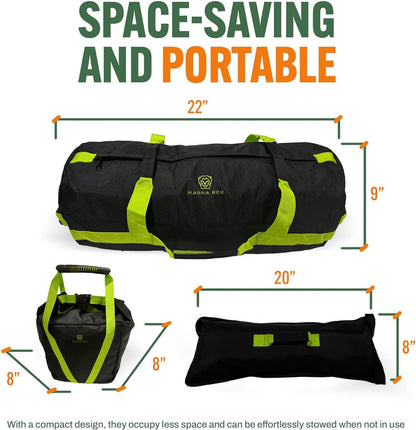 Sandbags for Working Out - 50 to 90 lbs - Adjustable Heavy Duty Equipment for Weight Training - 1 Outer, 3 Inner Sandbags - Portable Tough Workout - Non Slam