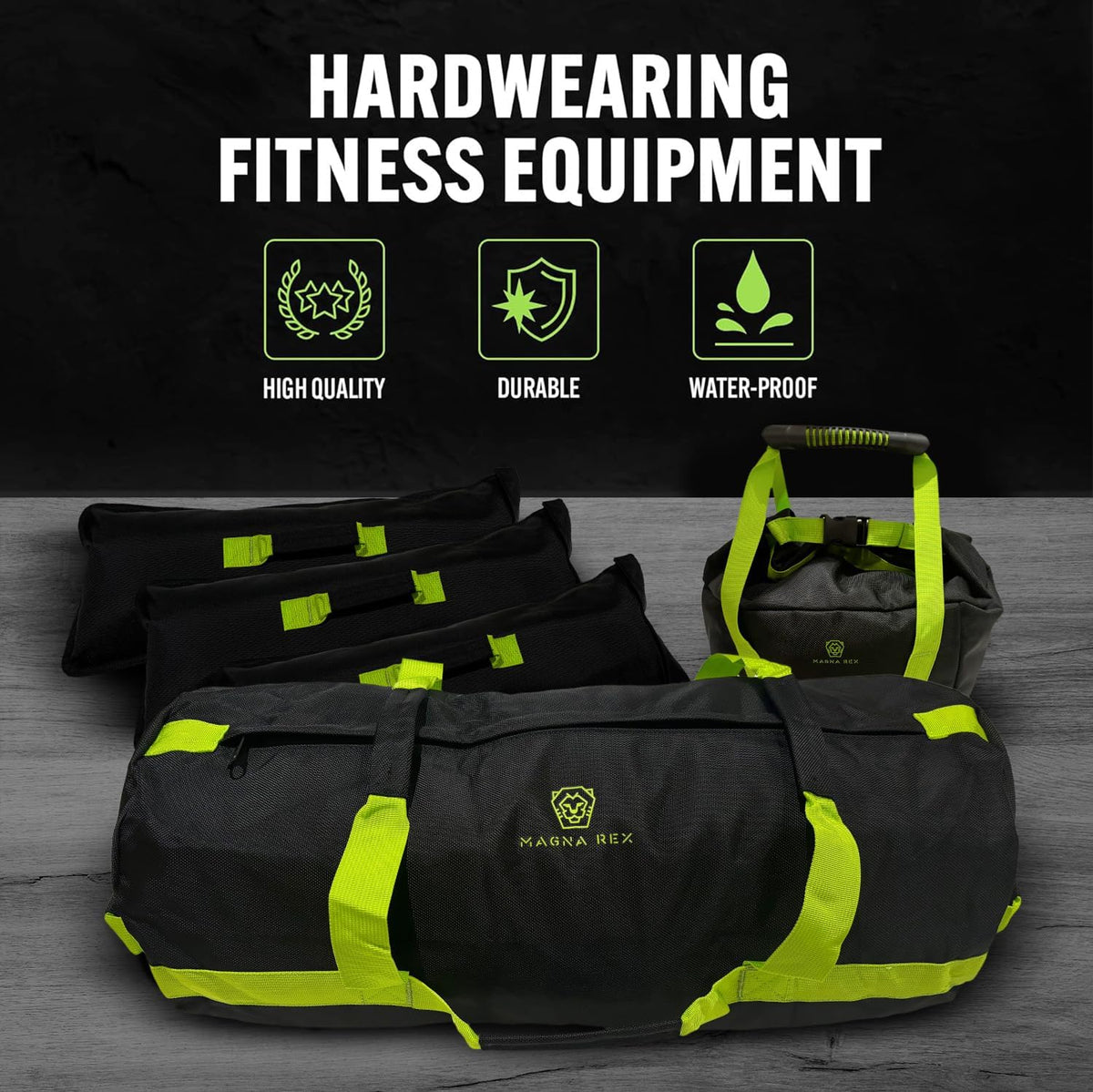 Sandbags for Working Out - 50 to 90 lbs - Adjustable Heavy Duty Equipment for Weight Training - 1 Outer, 3 Inner Sandbags - Portable Tough Workout - Non Slam