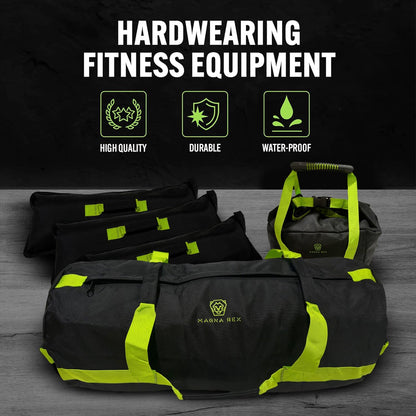 Sandbags for Working Out - 50 to 90 lbs - Adjustable Heavy Duty Equipment for Weight Training - 1 Outer, 3 Inner Sandbags - Portable Tough Workout - Non Slam