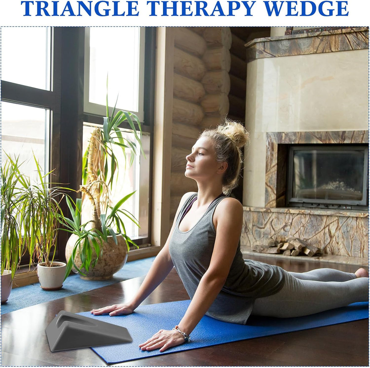 Mobilization Wedge 7.9 x 4.1 x 2 Inch Triangle Therapy Non Slip Silicone Wedge Pillow Sturdy Support for Relieve Spinal Pain Rehabilitation Tool(Gray)