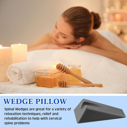 Mobilization Wedge 7.9 x 4.1 x 2 Inch Triangle Therapy Non Slip Silicone Wedge Pillow Sturdy Support for Relieve Spinal Pain Rehabilitation Tool(Gray)