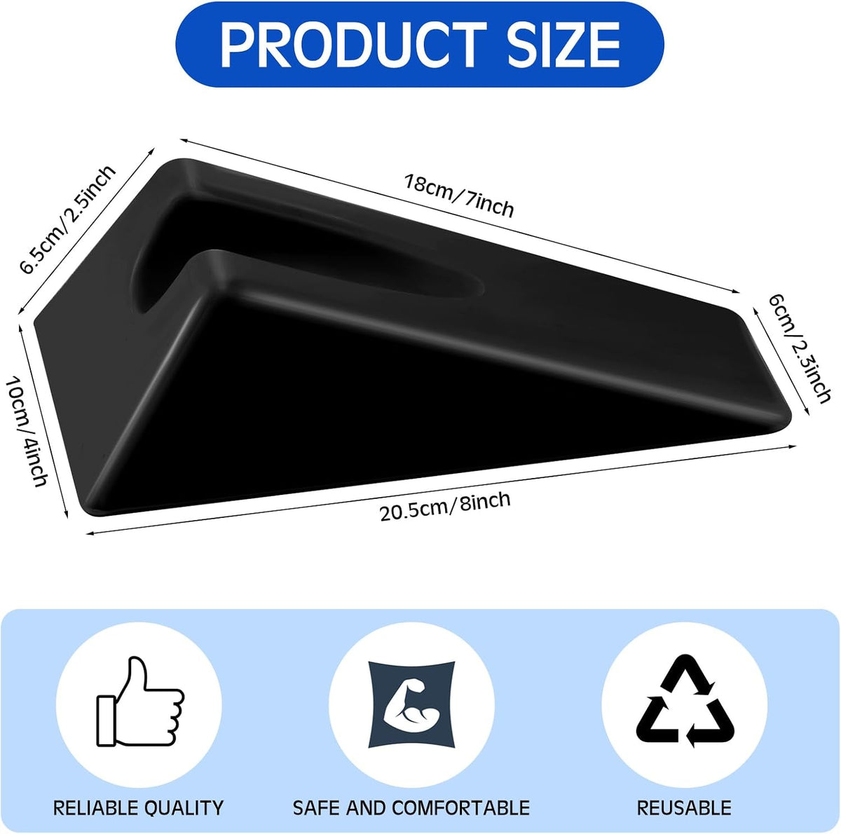 Mobilization Wedge 7.9 x 4.1 x 2 Inch Triangle Therapy Non Slip Silicone Wedge Pillow Sturdy Support for Relieve Spinal Pain Rehabilitation Tool(Gray)