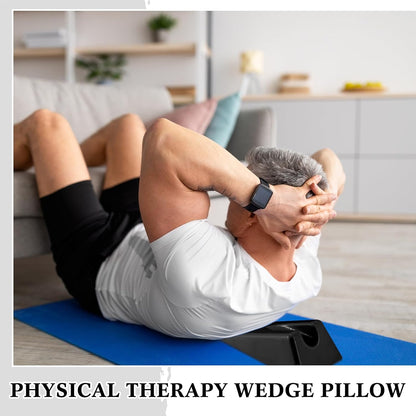 Mobilization Wedge 7.9 x 4.1 x 2 Inch Triangle Therapy Non Slip Silicone Wedge Pillow Sturdy Support for Relieve Spinal Pain Rehabilitation Tool(Gray)