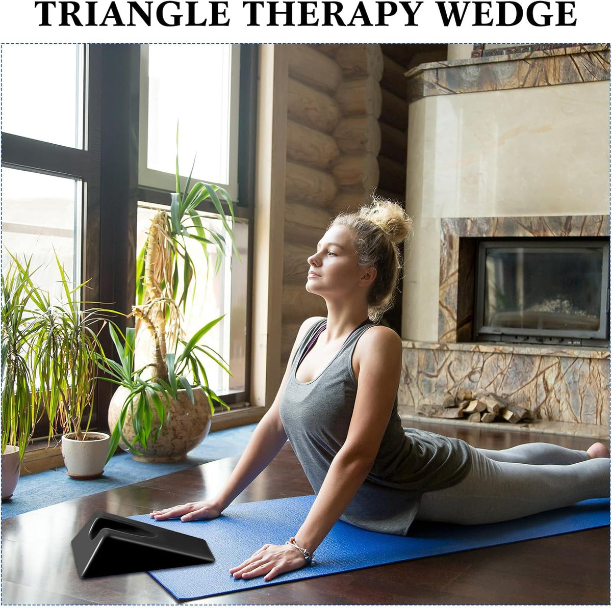 Mobilization Wedge 7.9 x 4.1 x 2 Inch Triangle Therapy Non Slip Silicone Wedge Pillow Sturdy Support for Relieve Spinal Pain Rehabilitation Tool(Gray)