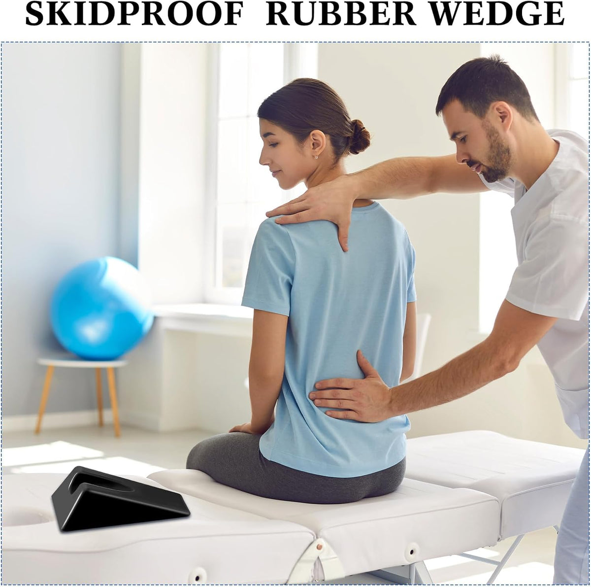 Mobilization Wedge 7.9 x 4.1 x 2 Inch Triangle Therapy Non Slip Silicone Wedge Pillow Sturdy Support for Relieve Spinal Pain Rehabilitation Tool(Gray)