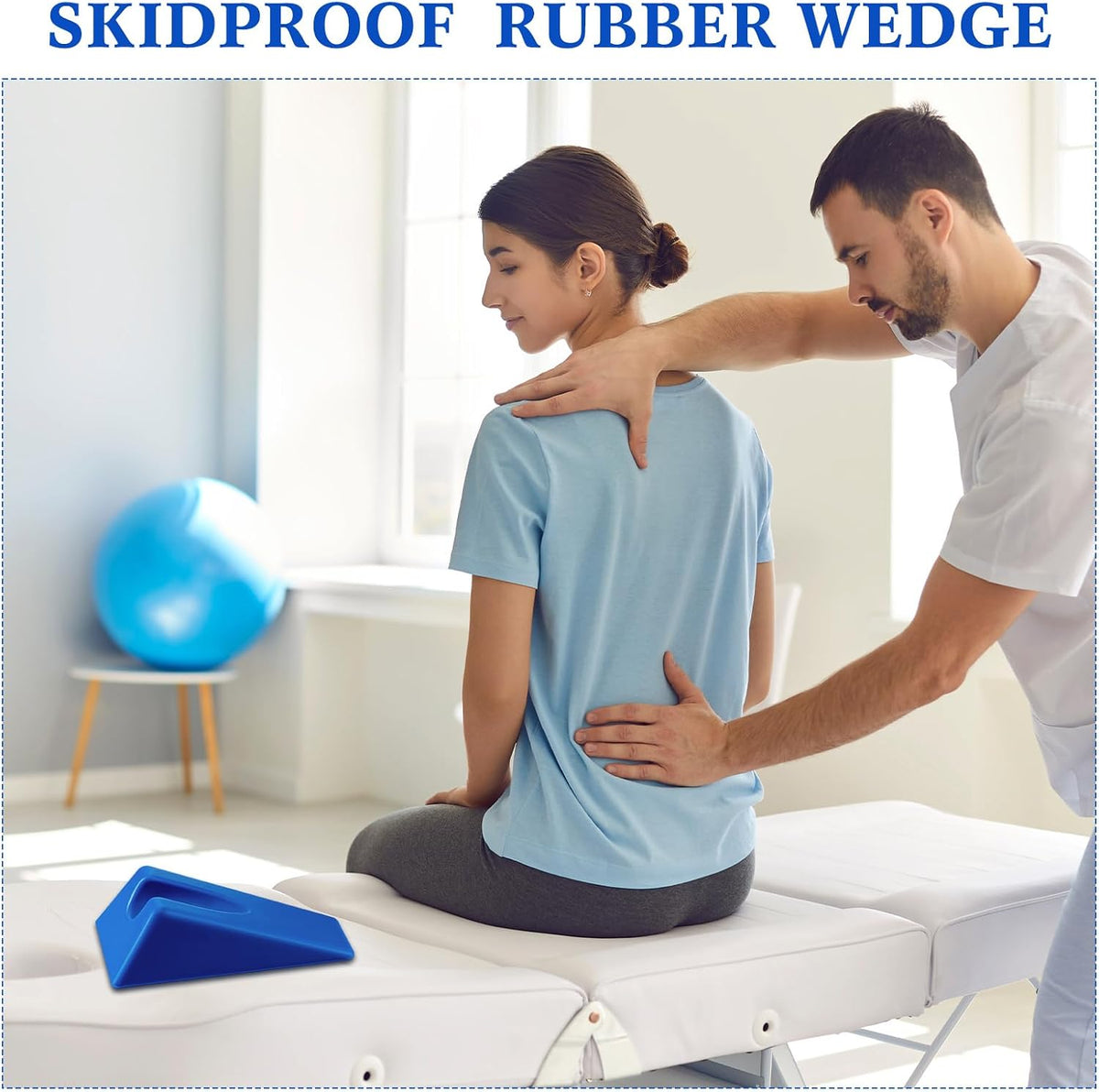 Mobilization Wedge 7.9 x 4.1 x 2 Inch Triangle Therapy Non Slip Silicone Wedge Pillow Sturdy Support for Relieve Spinal Pain Rehabilitation Tool(Gray)