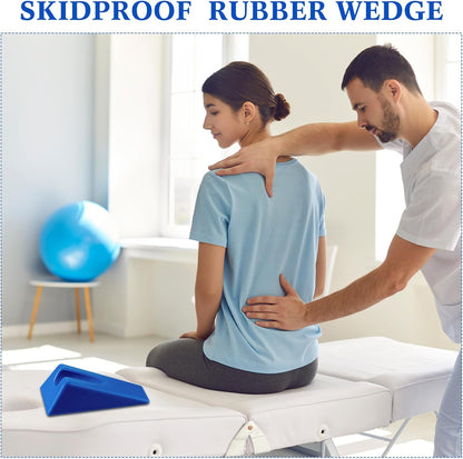 Mobilization Wedge 7.9 x 4.1 x 2 Inch Triangle Therapy Non Slip Silicone Wedge Pillow Sturdy Support for Relieve Spinal Pain Rehabilitation Tool(Gray)
