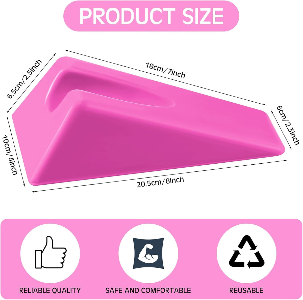 Mobilization Wedge 7.9 x 4.1 x 2 Inch Triangle Therapy Non Slip Silicone Wedge Pillow Sturdy Support for Relieve Spinal Pain Rehabilitation Tool(Gray)