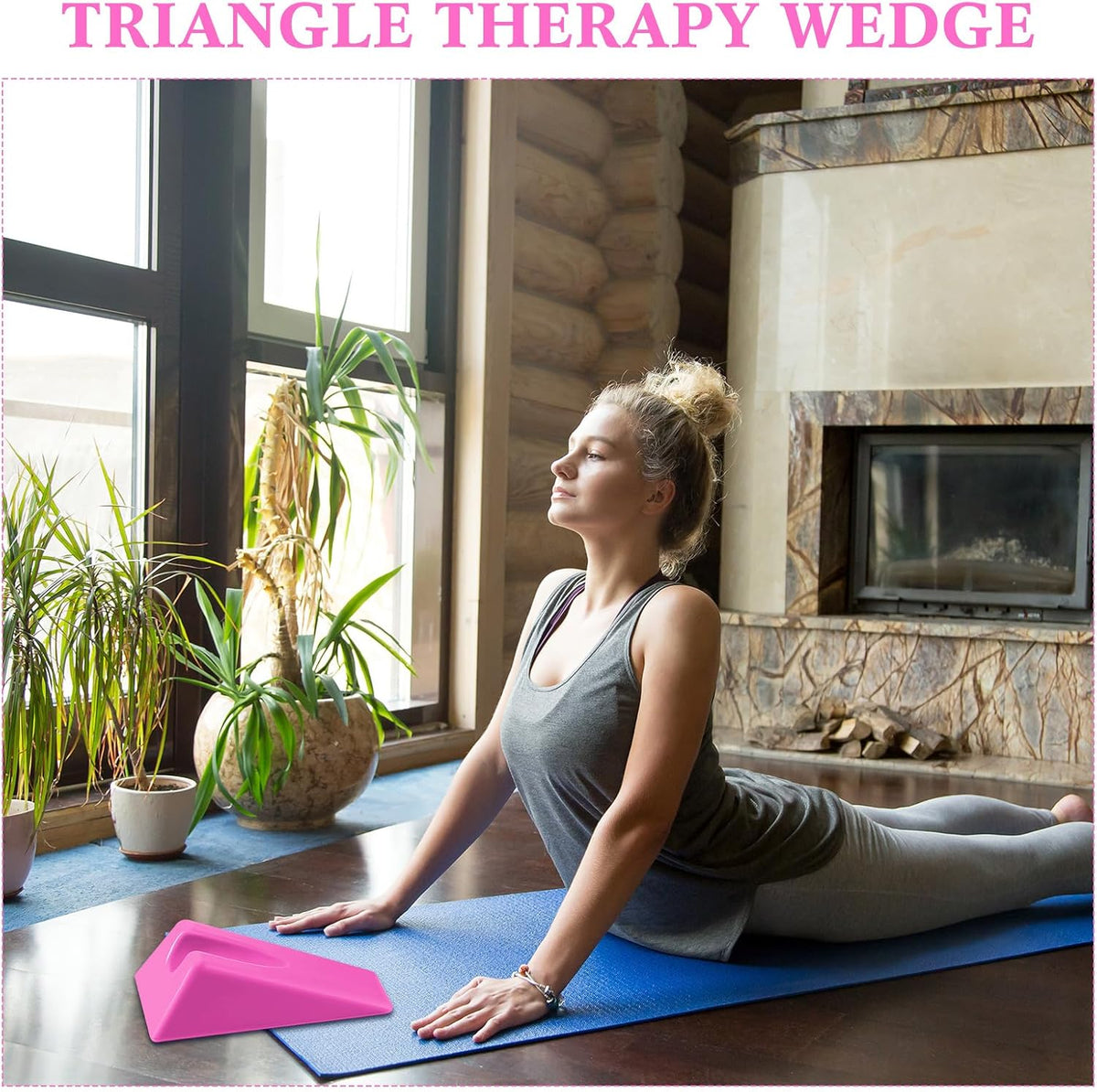 Mobilization Wedge 7.9 x 4.1 x 2 Inch Triangle Therapy Non Slip Silicone Wedge Pillow Sturdy Support for Relieve Spinal Pain Rehabilitation Tool(Gray)