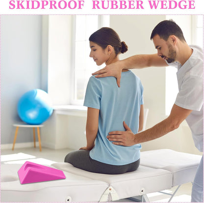 Mobilization Wedge 7.9 x 4.1 x 2 Inch Triangle Therapy Non Slip Silicone Wedge Pillow Sturdy Support for Relieve Spinal Pain Rehabilitation Tool(Gray)