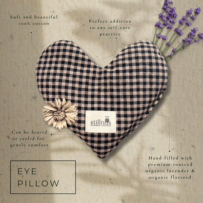 Weighted Heart Eye Pillow & Eye Mask Sunday Gingham Gift for Women