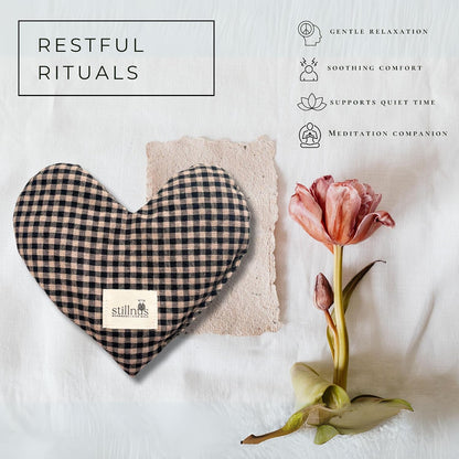 Weighted Heart Eye Pillow & Eye Mask Sunday Gingham Gift for Women