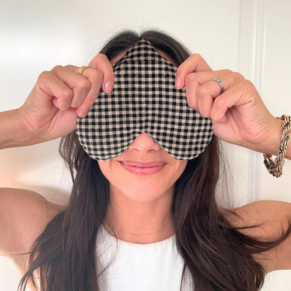 Weighted Heart Eye Pillow & Eye Mask Sunday Gingham Gift for Women