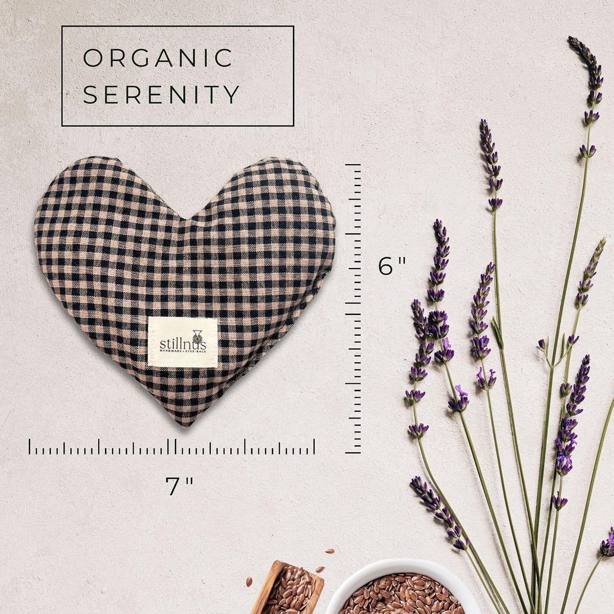 Weighted Heart Eye Pillow & Eye Mask Sunday Gingham Gift for Women