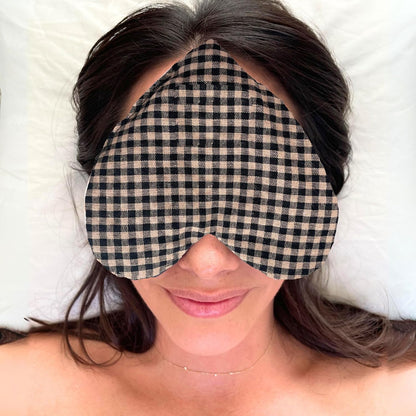 Weighted Heart Eye Pillow & Eye Mask Sunday Gingham Gift for Women